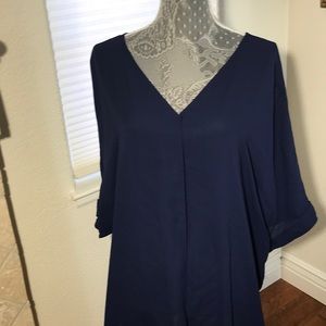 ⭐️ NWT Lane Bryant Navy Short Sleeve Blouse